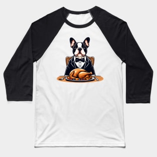French Bulldog Thanksgiving Baseball T-Shirt